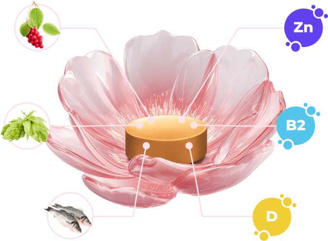 Ilustrace srdce s vitamíny